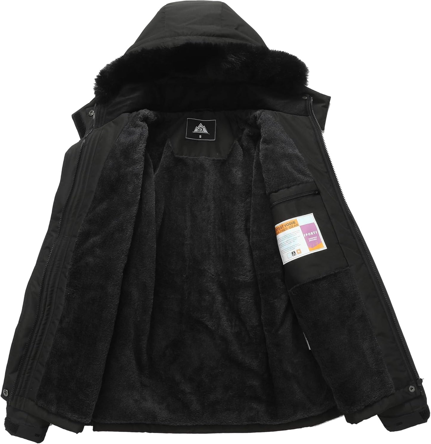 MOERDENG Women's Waterproof Snow Ski Jacket Warm Winter Coat Insulated Snowboarding Jacket Softshell Hiking Jacket