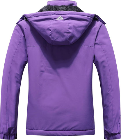MOERDENG Women's Waterproof Ski Jacket Warm Winter Coat Outdoor Windbreaker Hiking Snowboarding Jacket