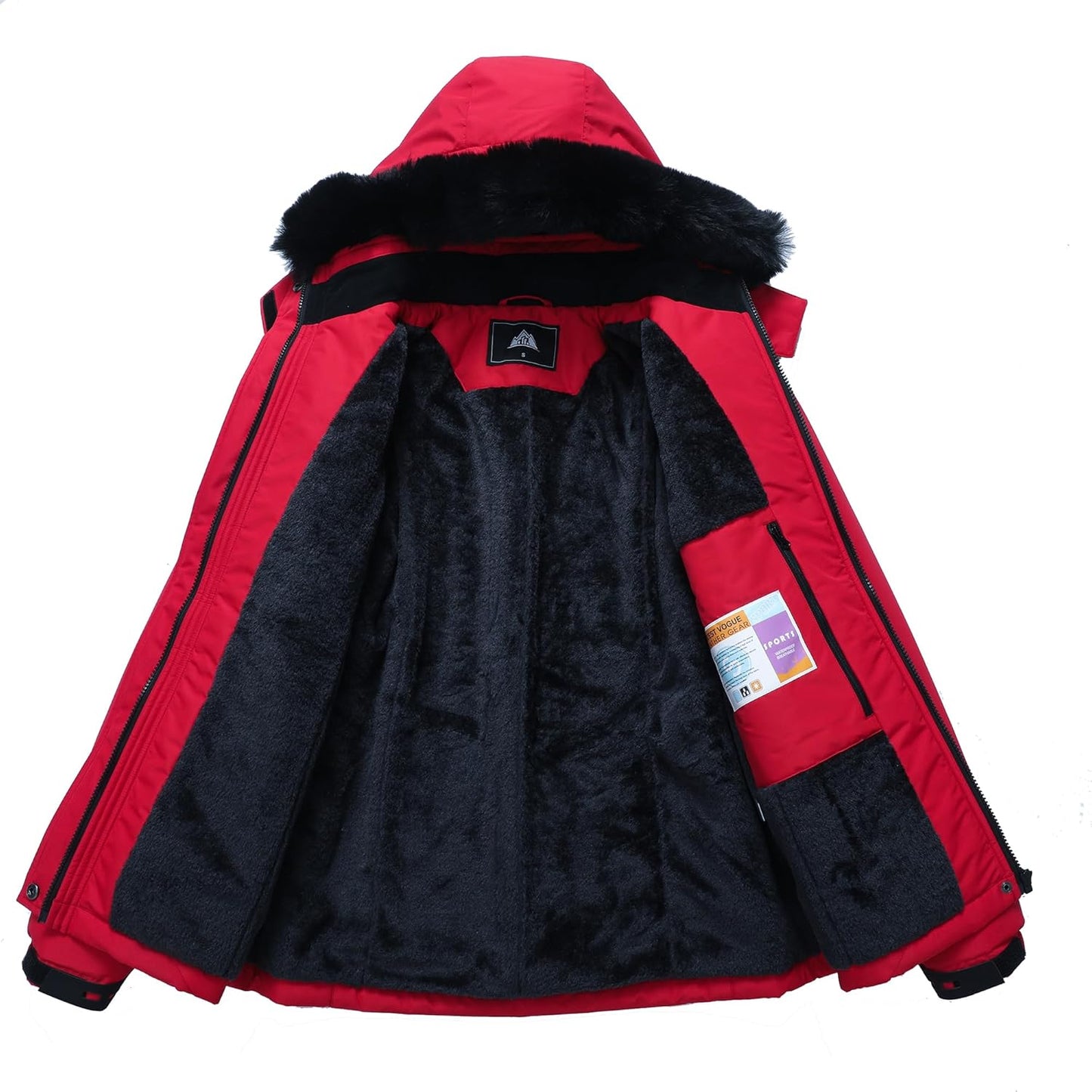 MOERDENG Women's Insulated Snow Ski Jacket Warm Winter Coat Waterproof Snowboarding Jacket Softshell Hiking Winter Jacket