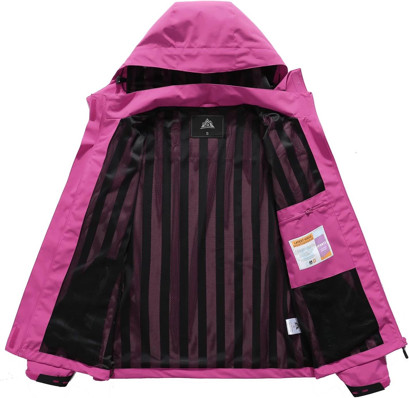 MOERDENG Women's Waterproof Rain Jacket Lightweight Raincoat Hooded Hiking Jacket Softshell Windbreaker