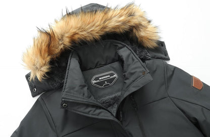 MOERDENG Women's Waterproof Ski Snow Jacket Winter Warm Hooded Snow Coat Mountain Windproof Ski Jacket For Women