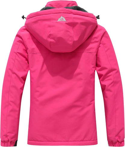 MOERDENG Women's Waterproof Ski Jacket Warm Winter Coat Outdoor Windbreaker Hiking Snowboarding Jacket