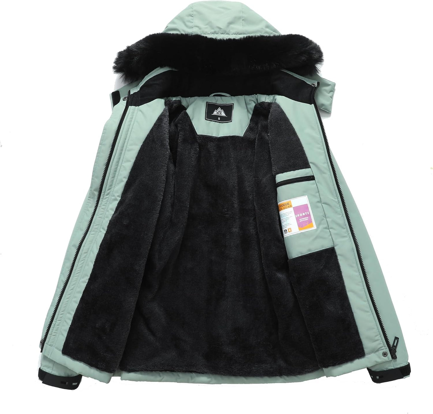 MOERDENG Women's Waterproof Snow Ski Jacket Warm Winter Coat Insulated Snowboarding Jacket Softshell Hiking Jacket