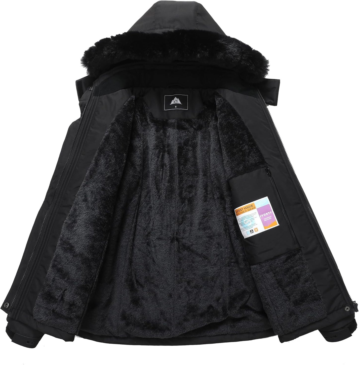 MOERDENG Women's Insulated Snow Ski Jacket Warm Winter Coat Waterproof Snowboarding Jacket Softshell Hiking Winter Jacket