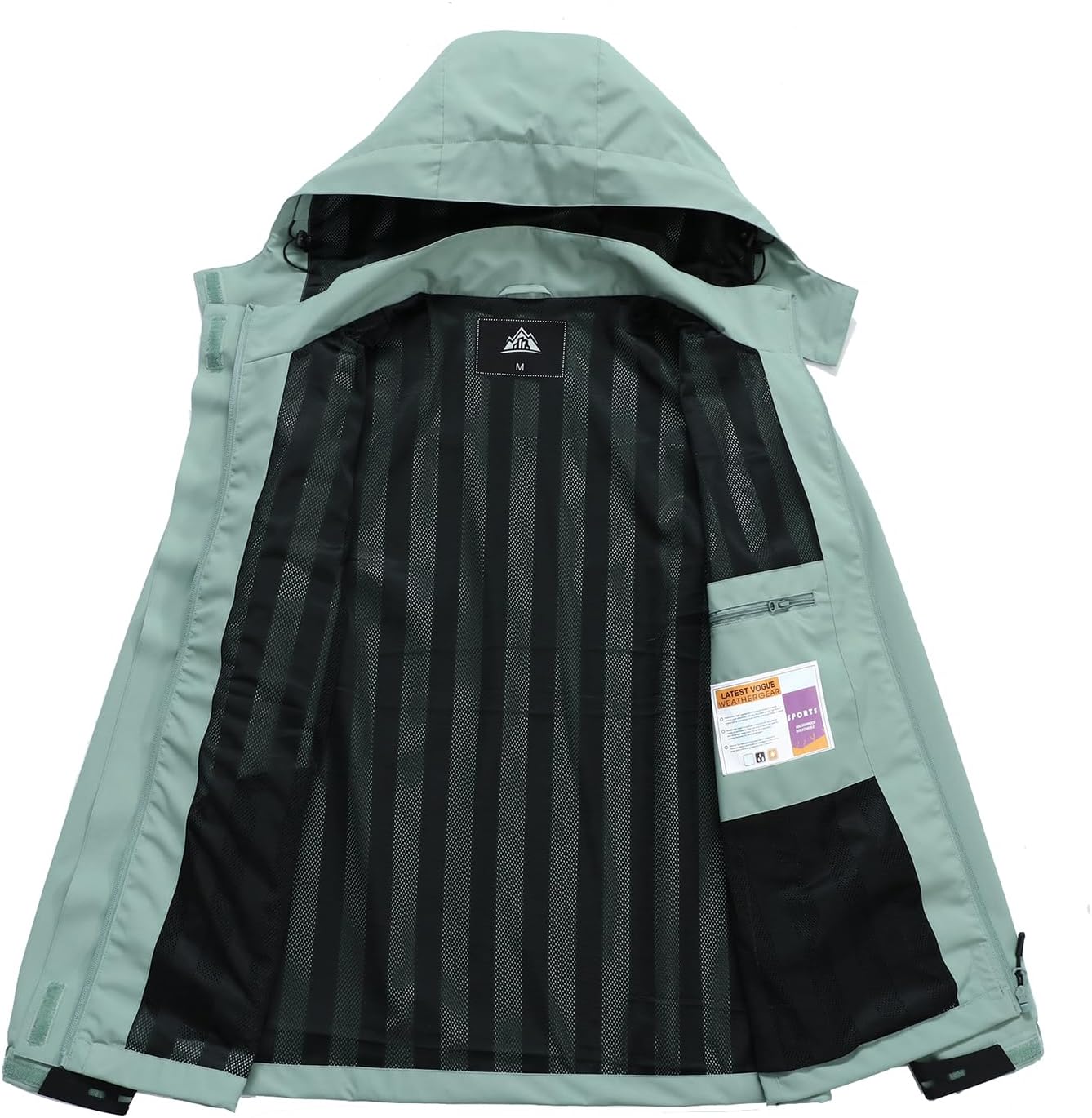 MOERDENG Women's Waterproof Rain Jacket Lightweight Raincoat Hooded Hiking Jacket Softshell Windbreaker