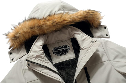 MOERDENG Women's Waterproof Ski Snow Jacket Winter Warm Hooded Snow Coat Mountain Windproof Ski Jacket For Women