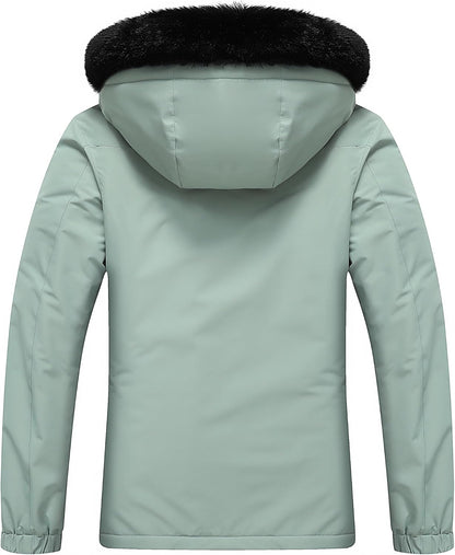 MOERDENG Women's Ski Jacket Waterproof Warm Winter Coat Hooded Snowboarding Jacket Versatile for Hiking & Winter Activities