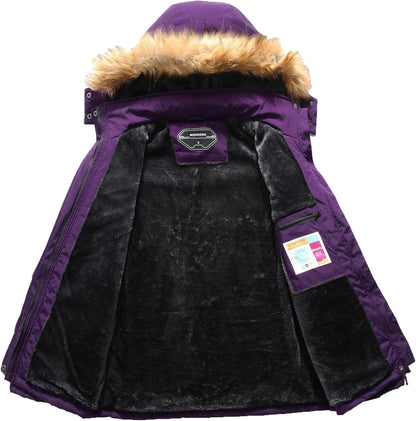 MOERDENG Women's Waterproof Ski Snow Jacket Winter Warm Hooded Snow Coat Mountain Windproof Ski Jacket For Women