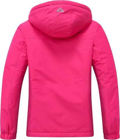 MOERDENG Women's Snow Ski Jacket Warm Winter Coat Waterproof Snowboarding Jacket with Zippered Pockets