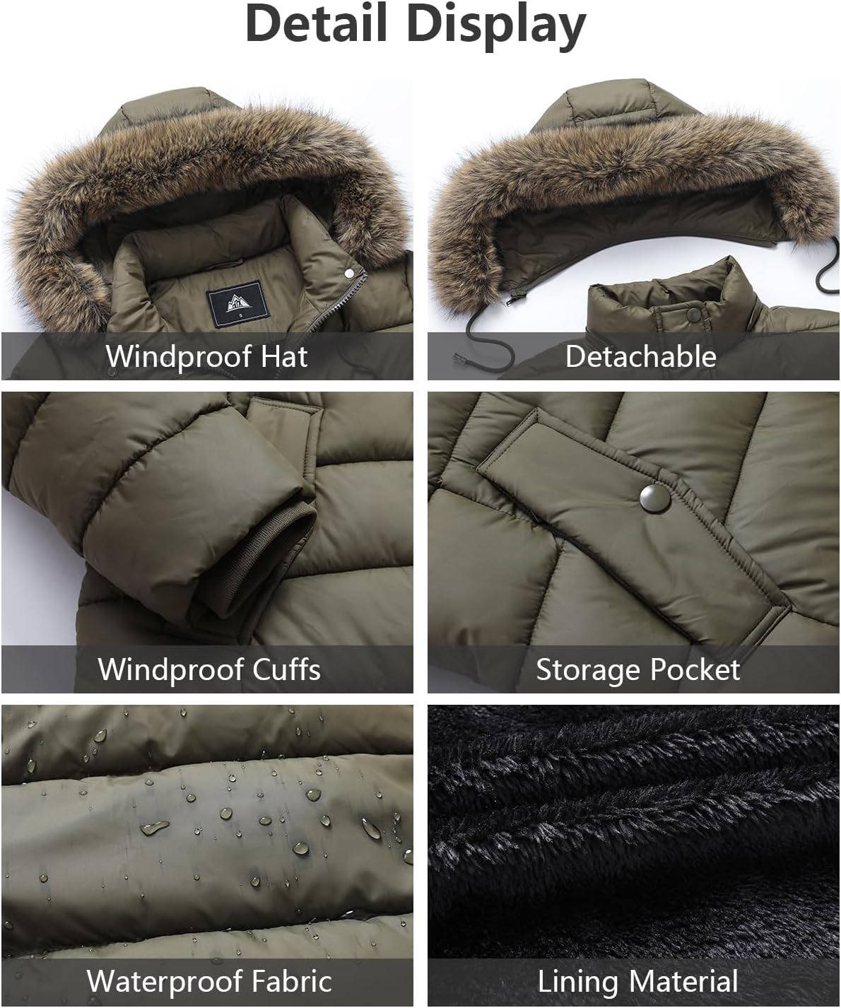 high-fill-power down insulation of MOERDENG womens long puffer coat for extreme cold protection
