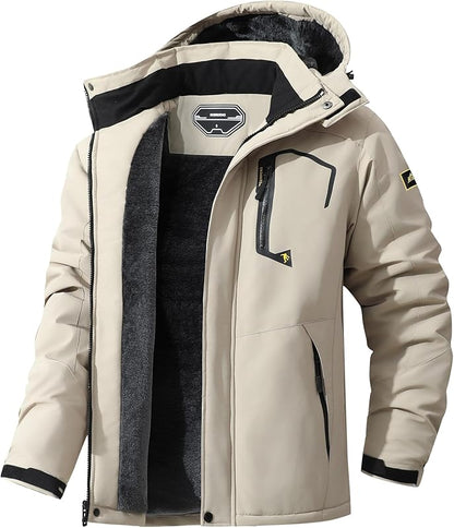 Men's Ski Jacket Warm Winter Snow Coat Waterproof Mountain Windbreaker Snowboarding Jacket Hooded for Hiking Traval