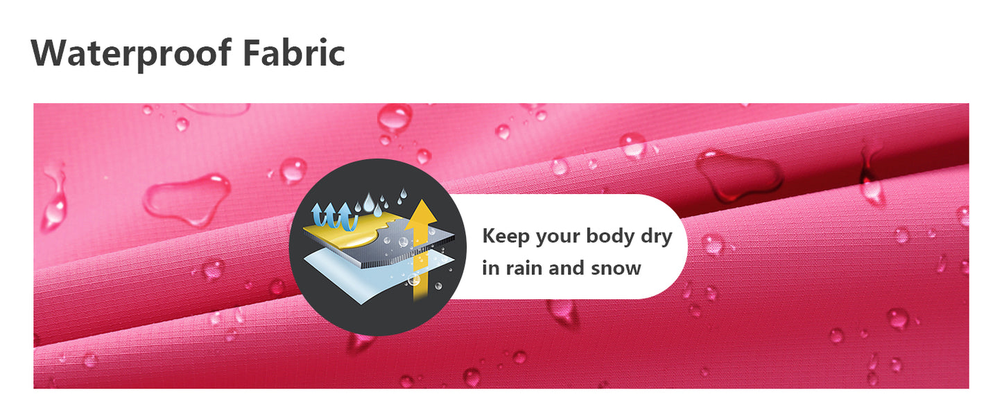 MOERDENG Women's Ski Jacket Waterproof Winter Coat Hooded Snowboarding Jacket Warm Winter Jacket