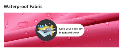 MOERDENG Women's Ski Jacket Waterproof Winter Coat Hooded Snowboarding Jacket Warm Winter Jacket