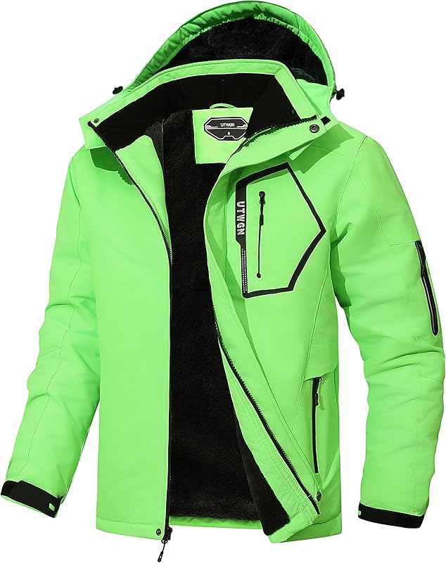 Men's Ski Jacket Winter Warm Snow Coat Waterproof Windbreaker Hooded Work Outerwear Snowboarding Jackets