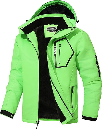 Men's Ski Jacket Winter Warm Snow Coat Waterproof Windbreaker Hooded Work Outerwear Snowboarding Jackets