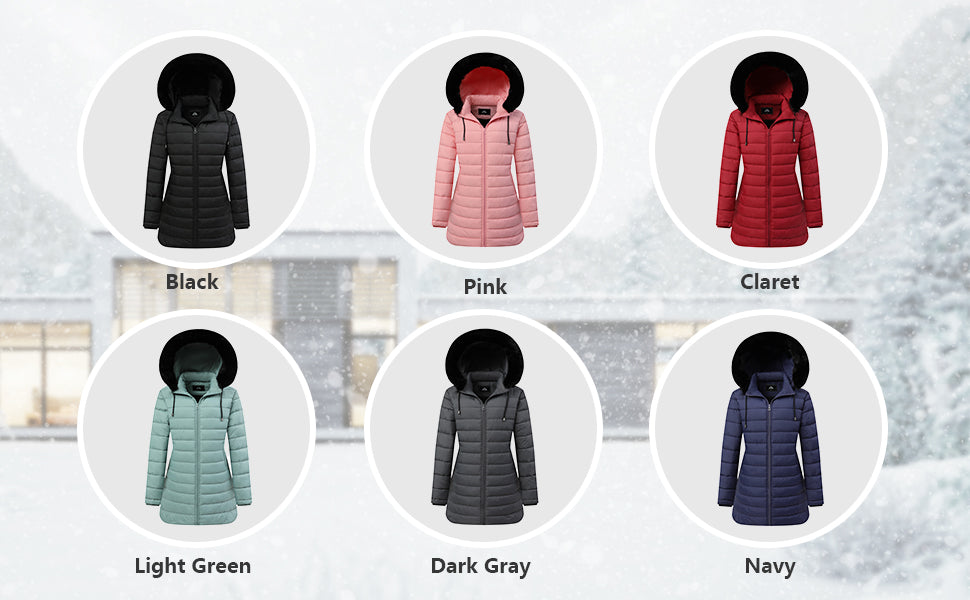packable compact design of MOERDENG womens waterproof long down jacket for hiking trip storage
