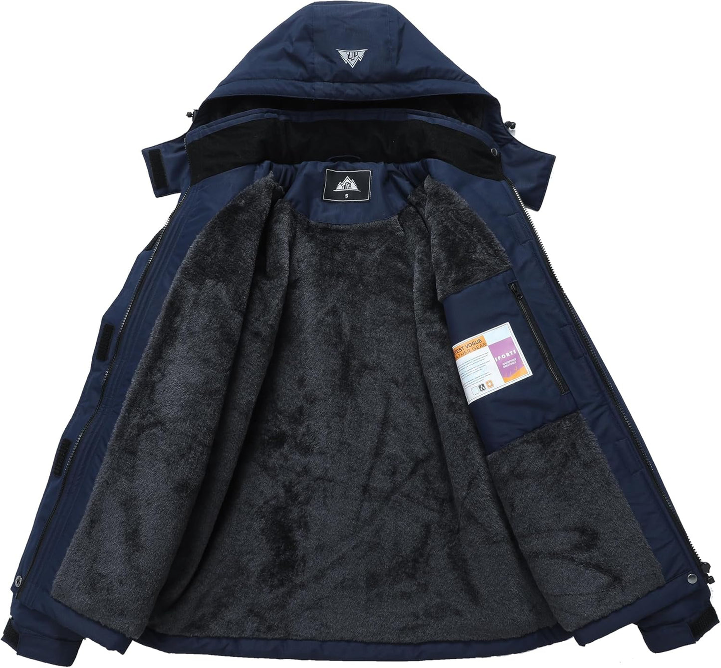 MOERDENG Women's Snow Ski Jacket Warm Winter Coat Waterproof Snowboarding Jacket with Zippered Pockets