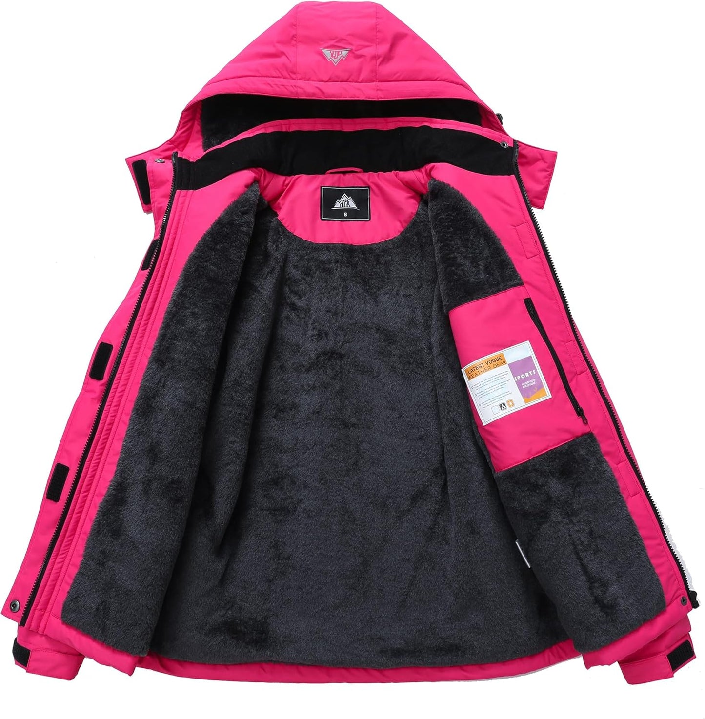 MOERDENG Women's Snow Ski Jacket Warm Winter Coat Waterproof Snowboarding Jacket with Zippered Pockets