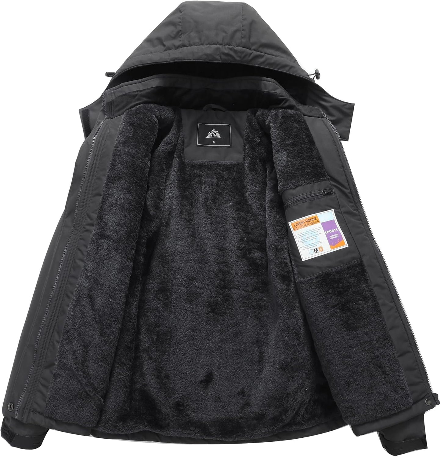 MOERDENG Women's Ski Jacket Warm Winter Coat Hooded Snowboarding Jackets Waterproof Mountain Windbreaker for Hiking Traval