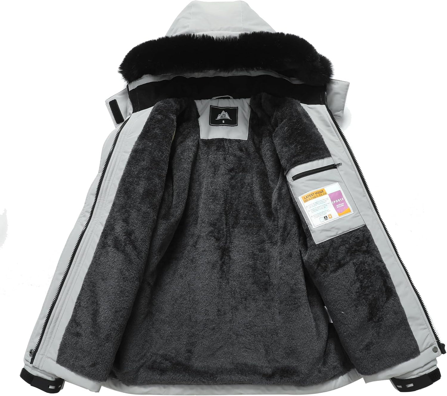 MOERDENG Women's Waterproof Snow Ski Jacket - Warm Winter Coat Insulated for Snowboarding, Mountain Hiking