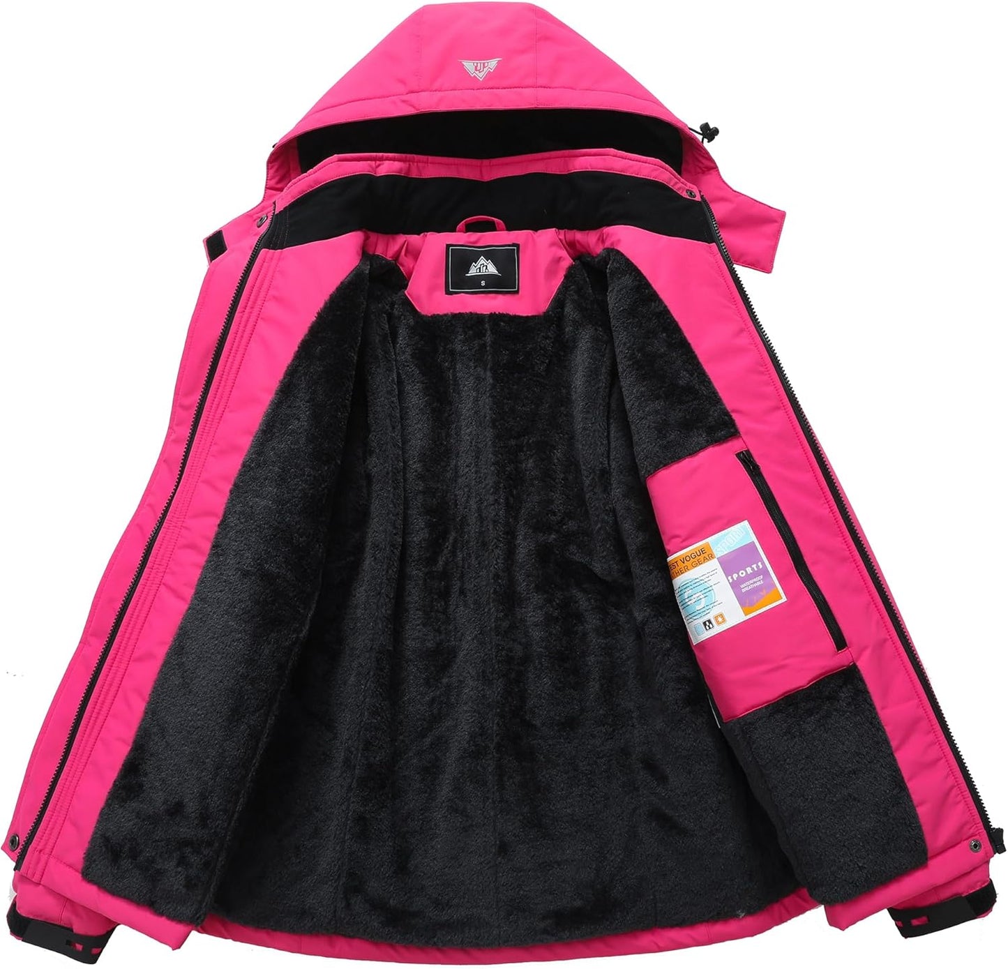 MOERDENG Women's Waterproof Ski Jacket Warm Winter Coat Hooded Snowboarding Jacket Snow Coat