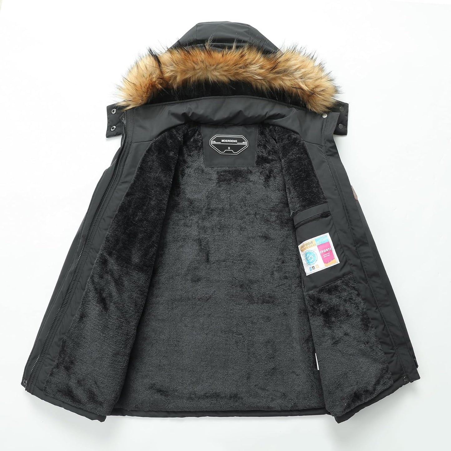 MOERDENG Women's Waterproof Ski Snow Jacket Winter Warm Hooded Snow Coat Mountain Windproof Ski Jacket For Women