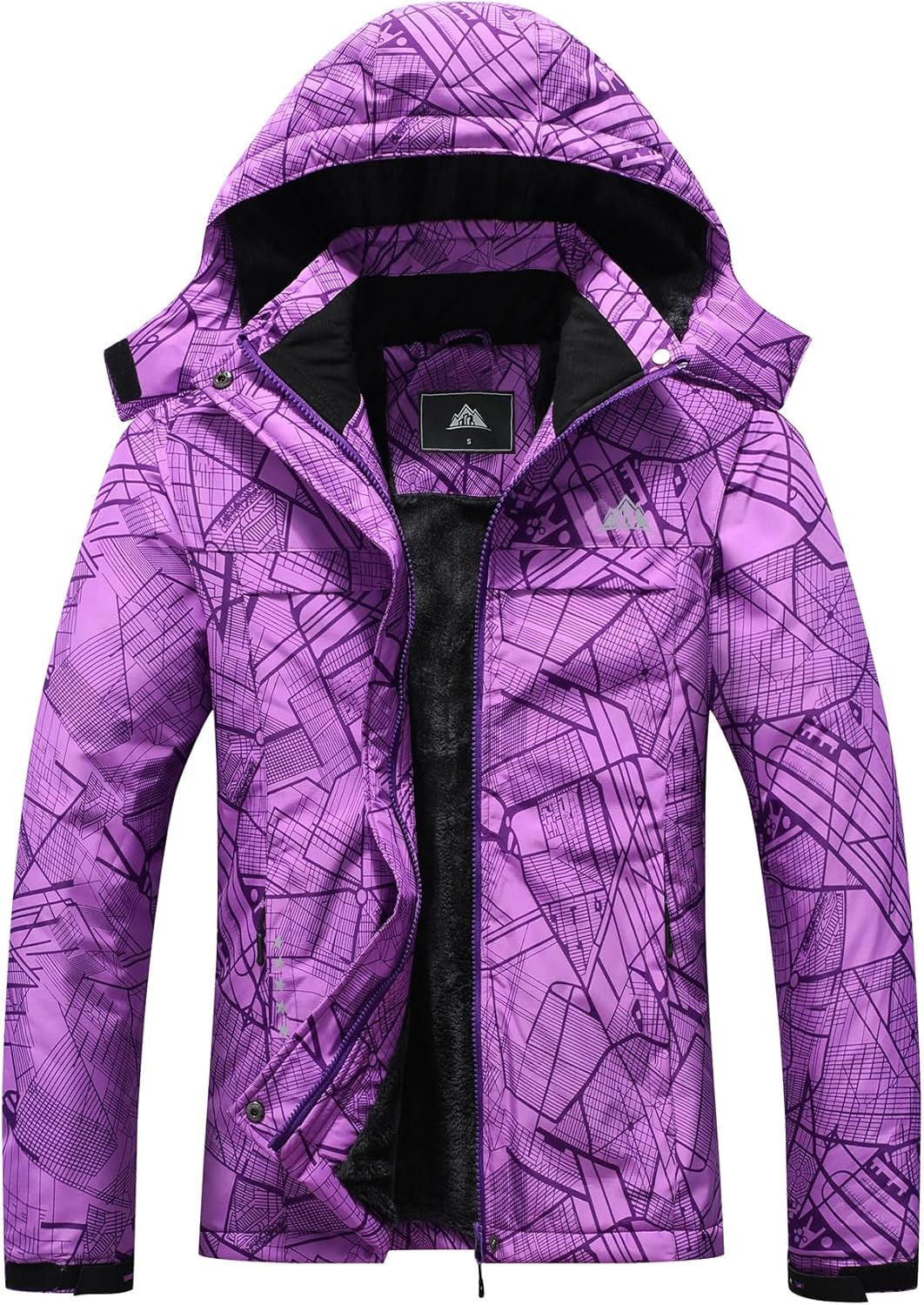MOERDENG Women's Ski Jacket Warm Winter Coat Hooded Snowboarding Jackets Waterproof Mountain Windbreaker for Hiking Traval
