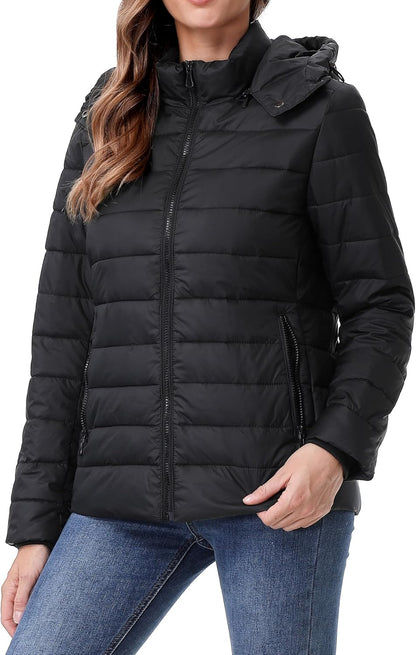 Women's Winter Coat Lightweight Waterproof Puffer Jacket - Quilted Short Down Coat for Women, Warm Winter Jacket
