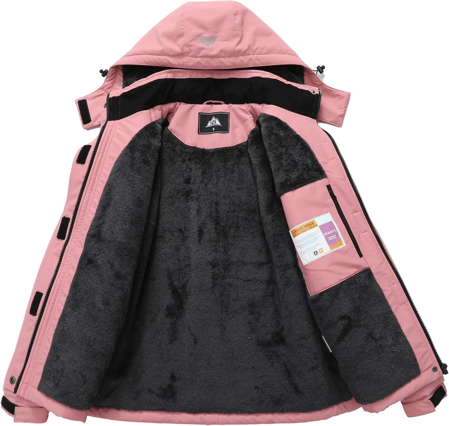 MOERDENG Women's Snow Ski Jacket Warm Winter Coat Waterproof Snowboarding Jacket with Zippered Pockets