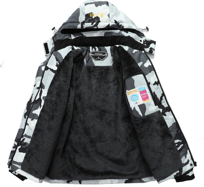 MOERDENG Women's Waterproof Ski Jacket Warm Winter Snow Coat Mountain Windbreaker Hooded Raincoat Jacket