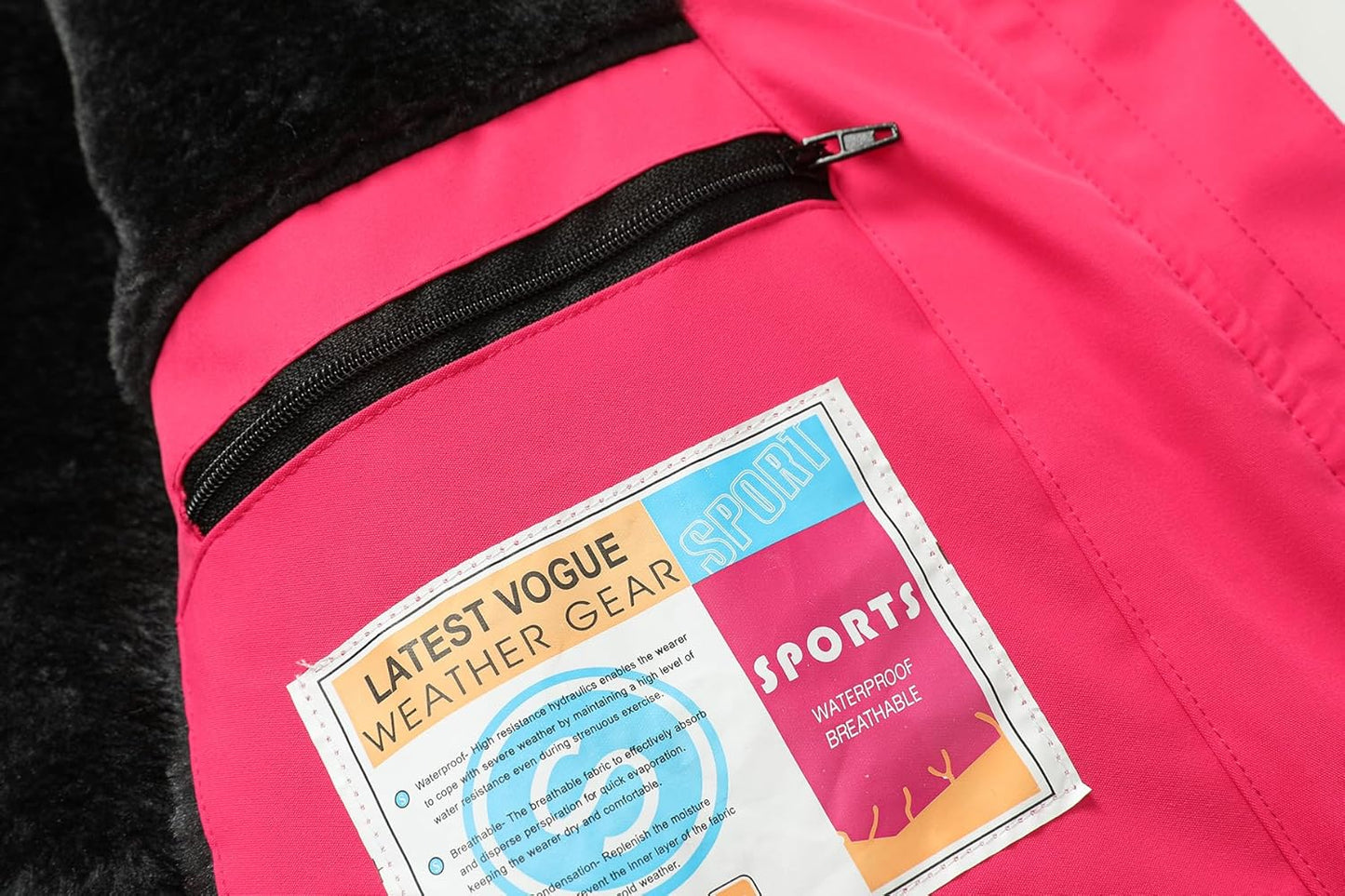 MOERDENG Women's Waterproof Ski Snow Jacket Winter Warm Hooded Snow Coat Mountain Windproof Ski Jacket For Women