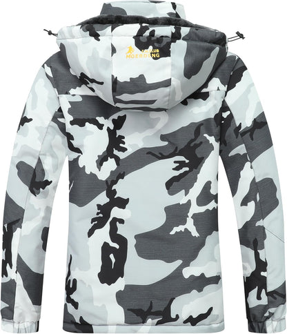 MOERDENG Women's Waterproof Ski Jacket Warm Winter Snow Coat Mountain Windbreaker Hooded Raincoat Jacket
