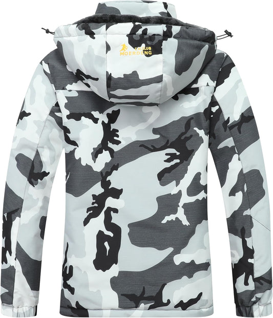 MOERDENG Women's Waterproof Ski Jacket Warm Winter Snow Coat Mountain Windbreaker Hooded Raincoat Jacket