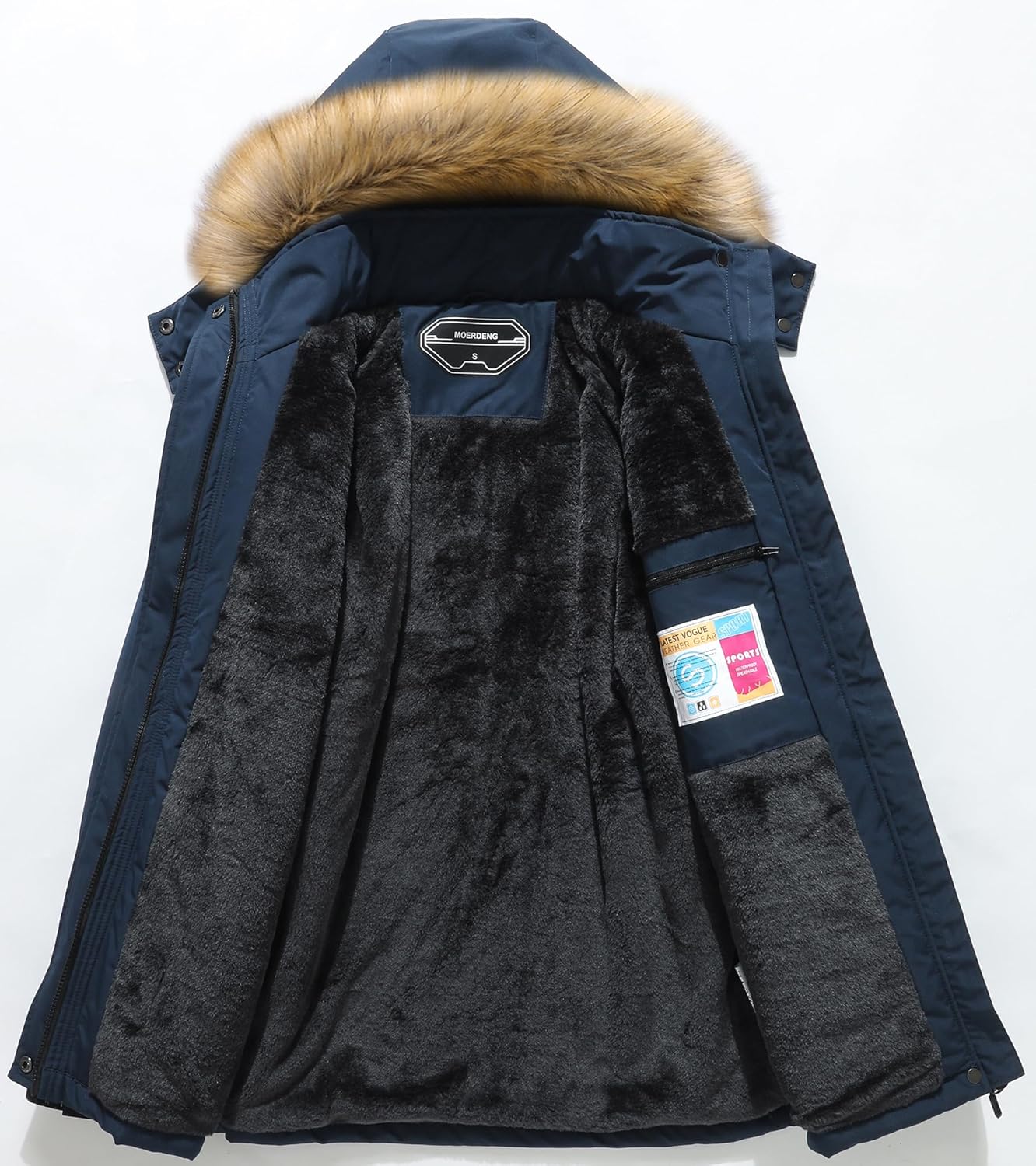 MOERDENG Women's Waterproof Ski Snow Jacket Winter Warm Hooded Snow Coat Mountain Windproof Ski Jacket For Women