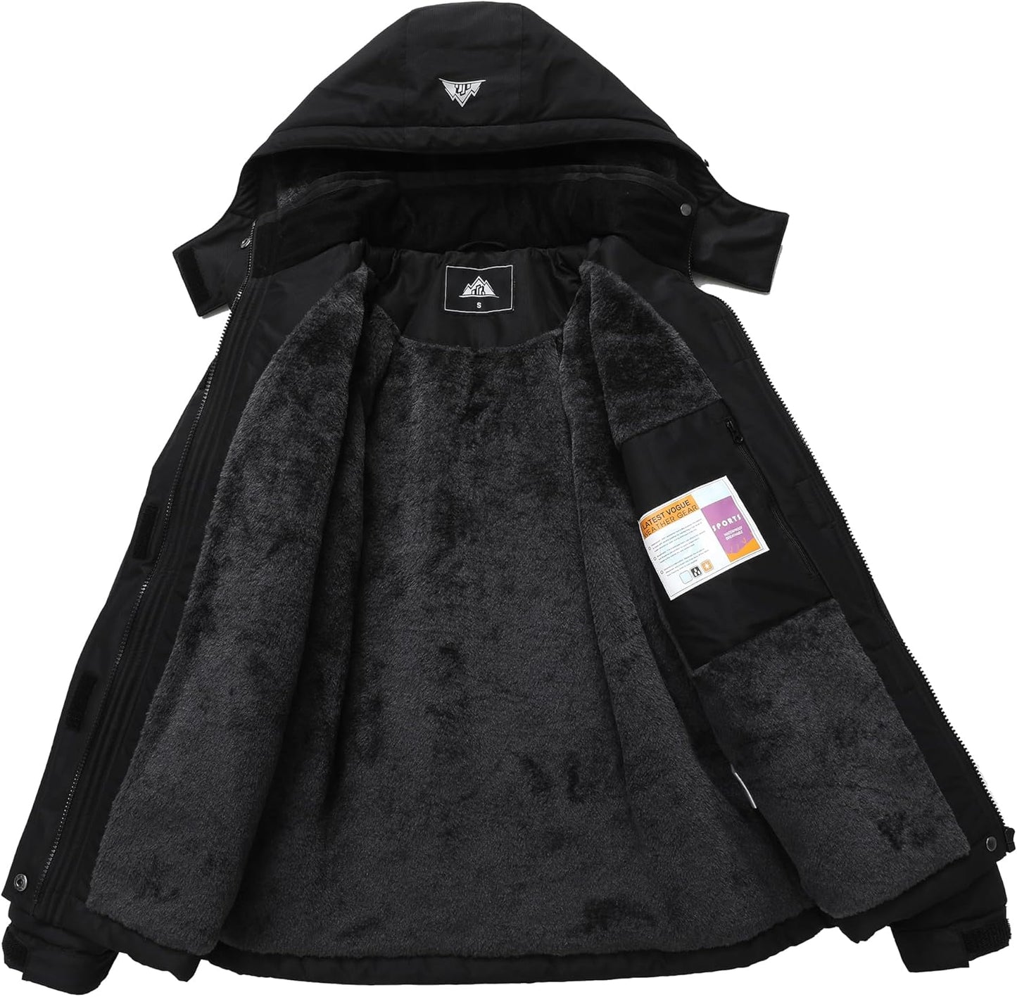 MOERDENG Women's Snow Ski Jacket Warm Winter Coat Waterproof Snowboarding Jacket with Zippered Pockets