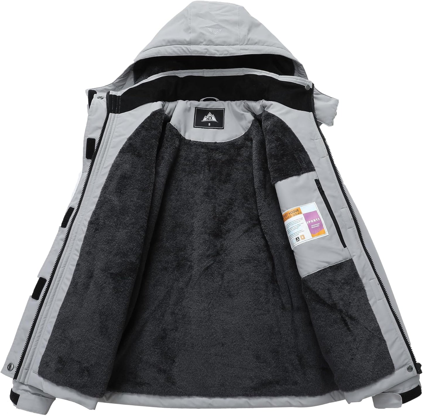 MOERDENG Women's Snow Ski Jacket Warm Winter Coat Waterproof Snowboarding Jacket with Zippered Pockets