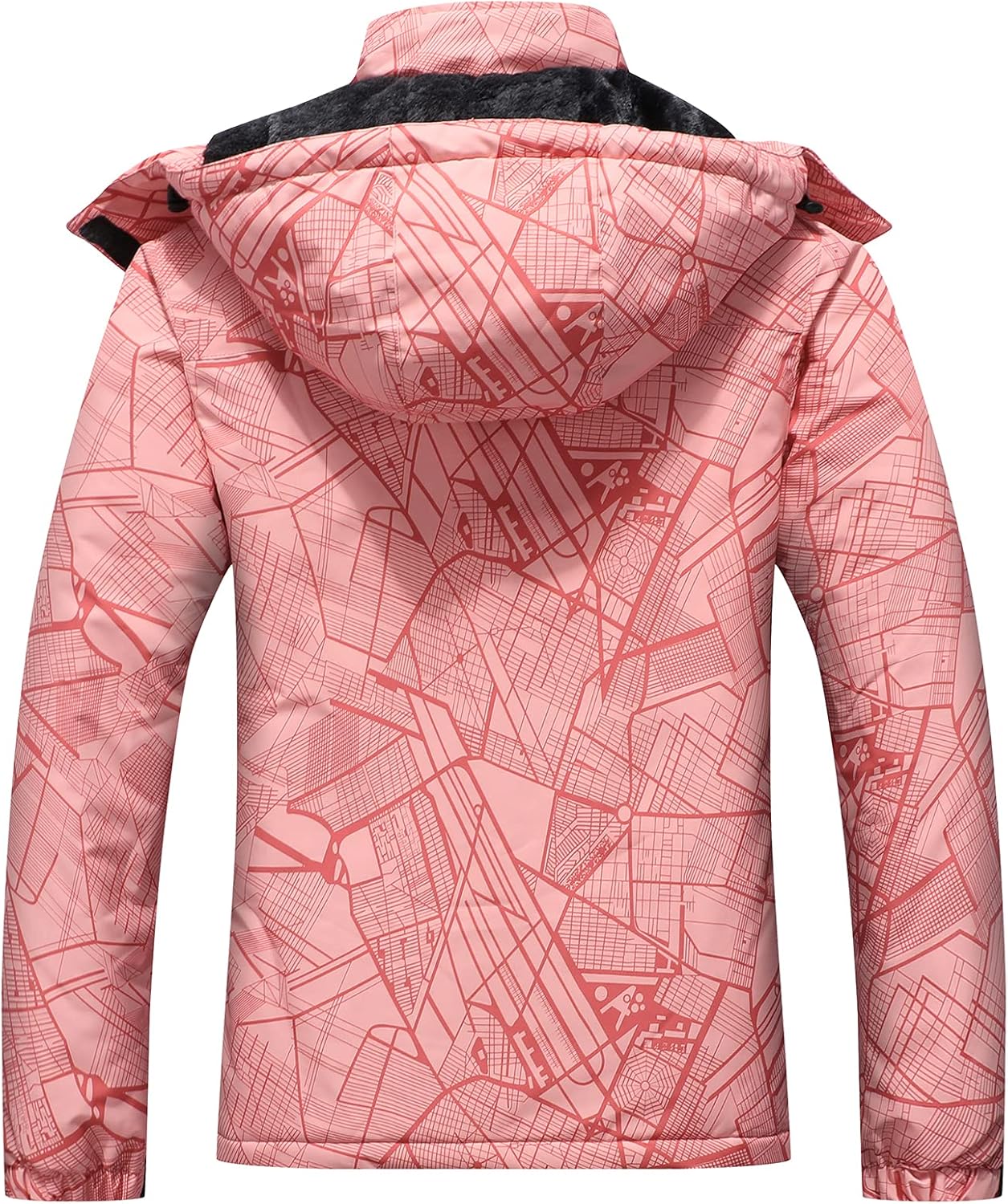 MOERDENG Women's Ski Jacket Warm Winter Coat Hooded Snowboarding Jackets Waterproof Mountain Windbreaker for Hiking Traval