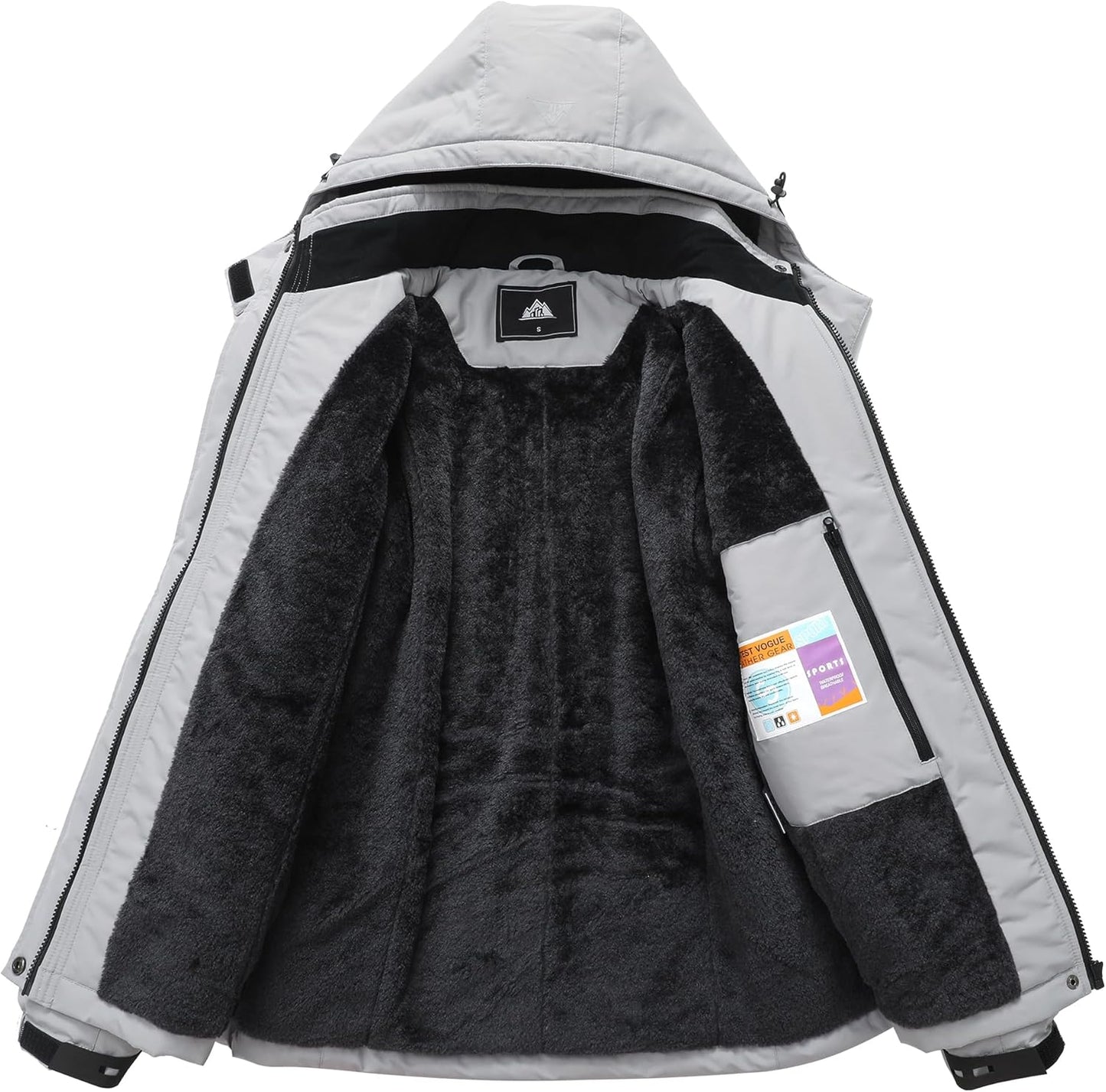 MOERDENG Women's Waterproof Ski Jacket Warm Winter Coat Hooded Snowboarding Jacket Snow Coat