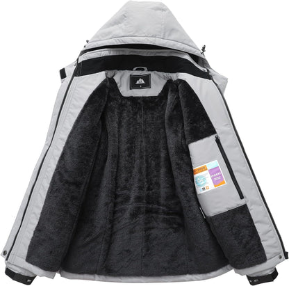 MOERDENG Women's Waterproof Ski Jacket Warm Winter Coat Hooded Snowboarding Jacket Snow Coat