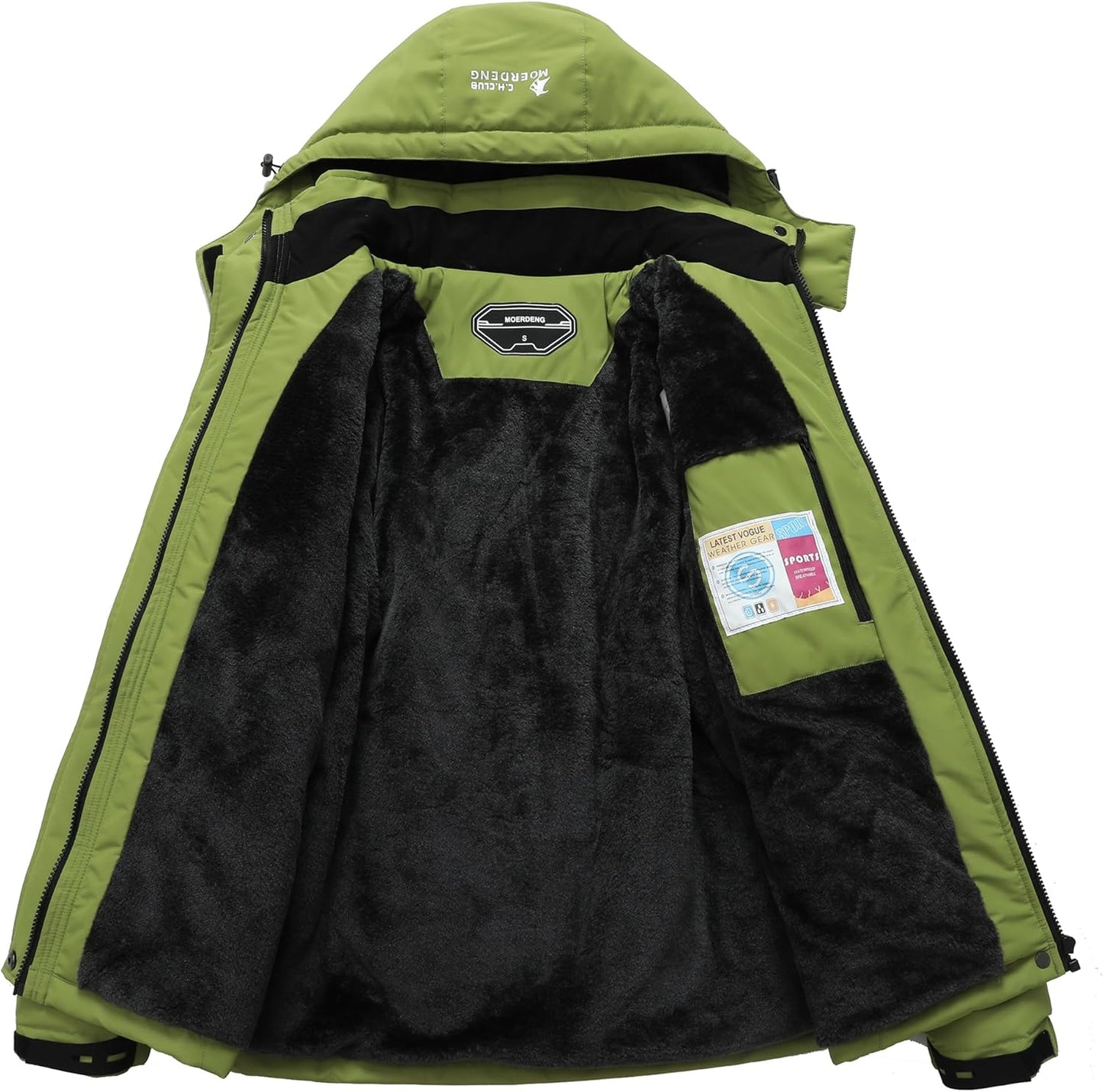 MOERDENG Women's Waterproof Ski Jacket Warm Winter Snow Coat Mountain Windbreaker Hooded Raincoat Jacket