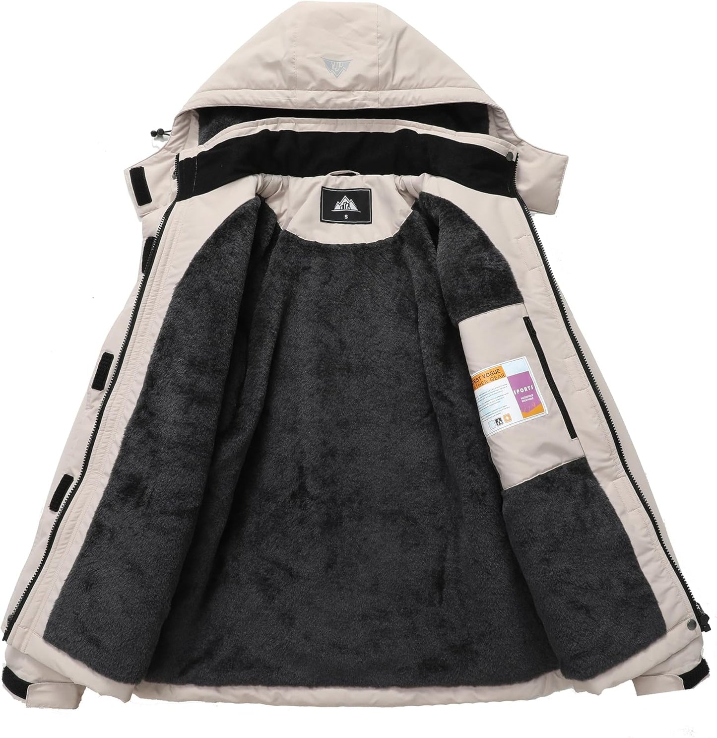 MOERDENG Women's Snow Ski Jacket Warm Winter Coat Waterproof Snowboarding Jacket with Zippered Pockets