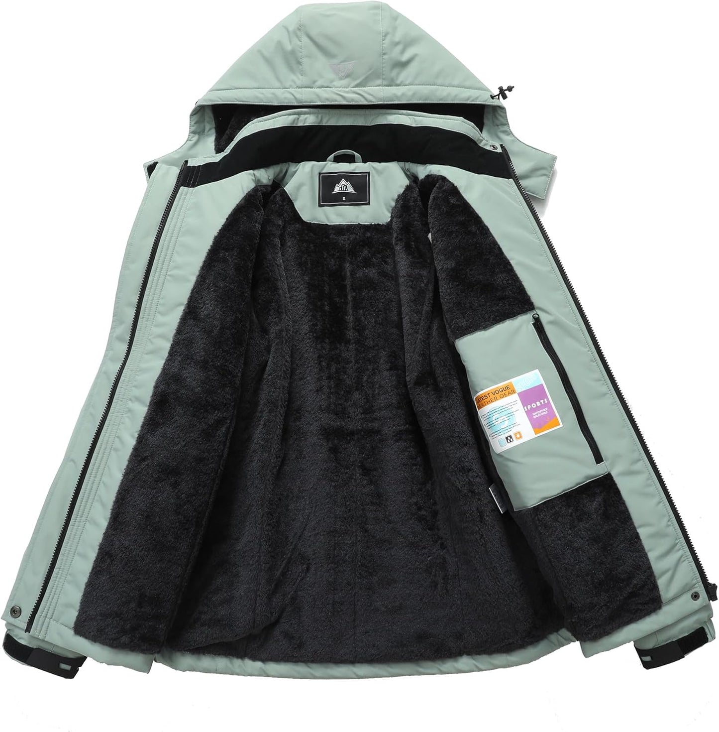 MOERDENG Women's Waterproof Ski Jacket Warm Winter Coat Hooded Snowboarding Jacket Snow Coat