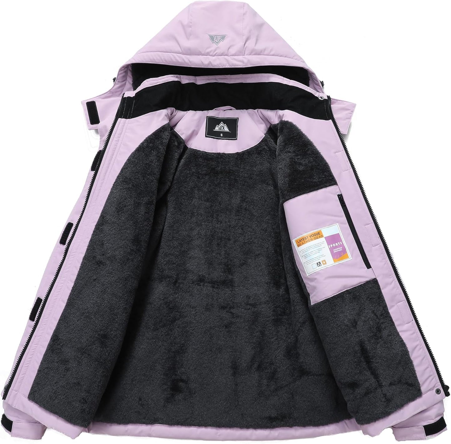 MOERDENG Women's Snow Ski Jacket Warm Winter Coat Waterproof Snowboarding Jacket with Zippered Pockets