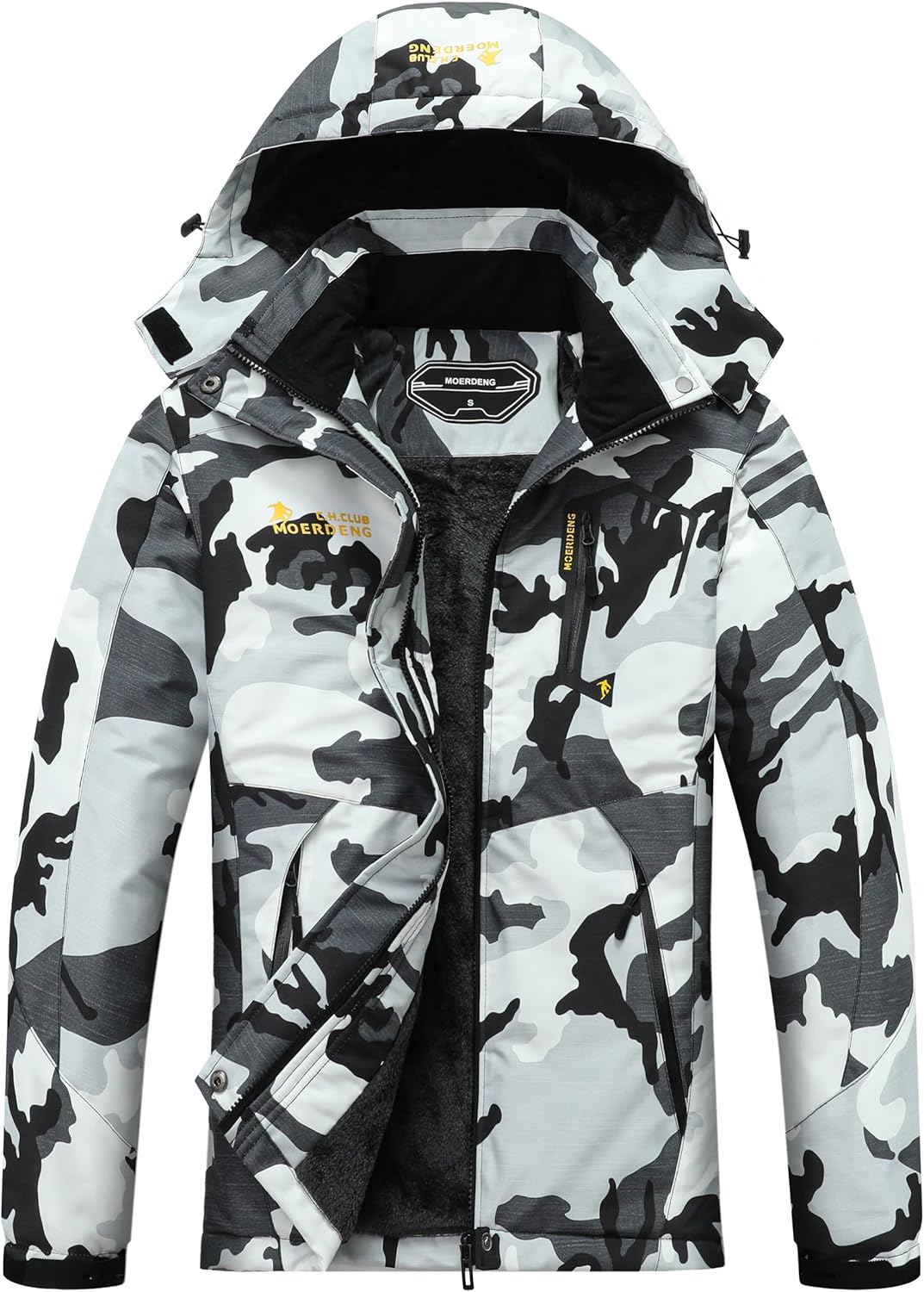 MOERDENG Women's Waterproof Ski Jacket Warm Winter Snow Coat Mountain Windbreaker Hooded Raincoat Jacket