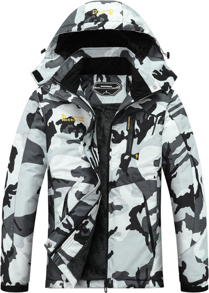 MOERDENG Women's Waterproof Ski Jacket Warm Winter Snow Coat Mountain Windbreaker Hooded Raincoat Jacket