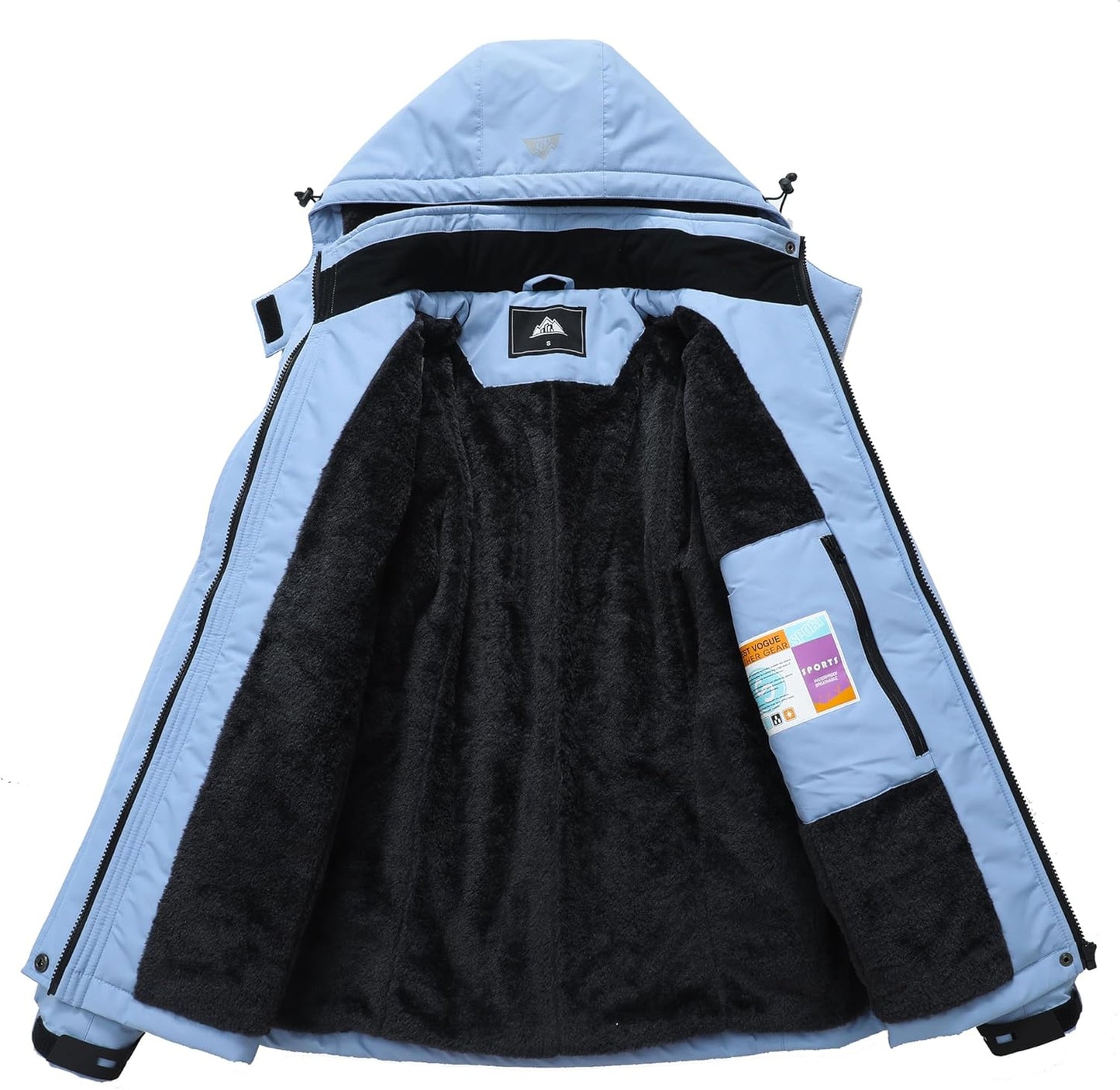 MOERDENG Women's Waterproof Ski Jacket Warm Winter Coat Hooded Snowboarding Jacket Snow Coat