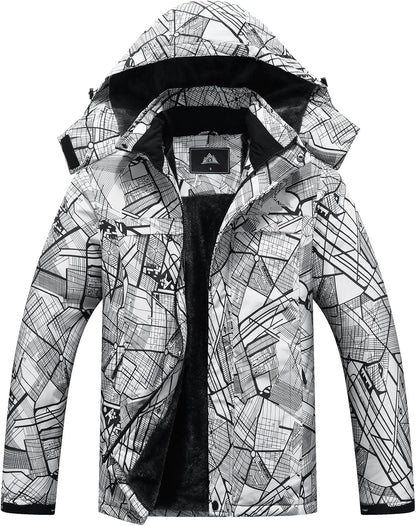 MOERDENG Women's Ski Jacket Warm Winter Coat Hooded Snowboarding Jackets Waterproof Mountain Windbreaker for Hiking Traval