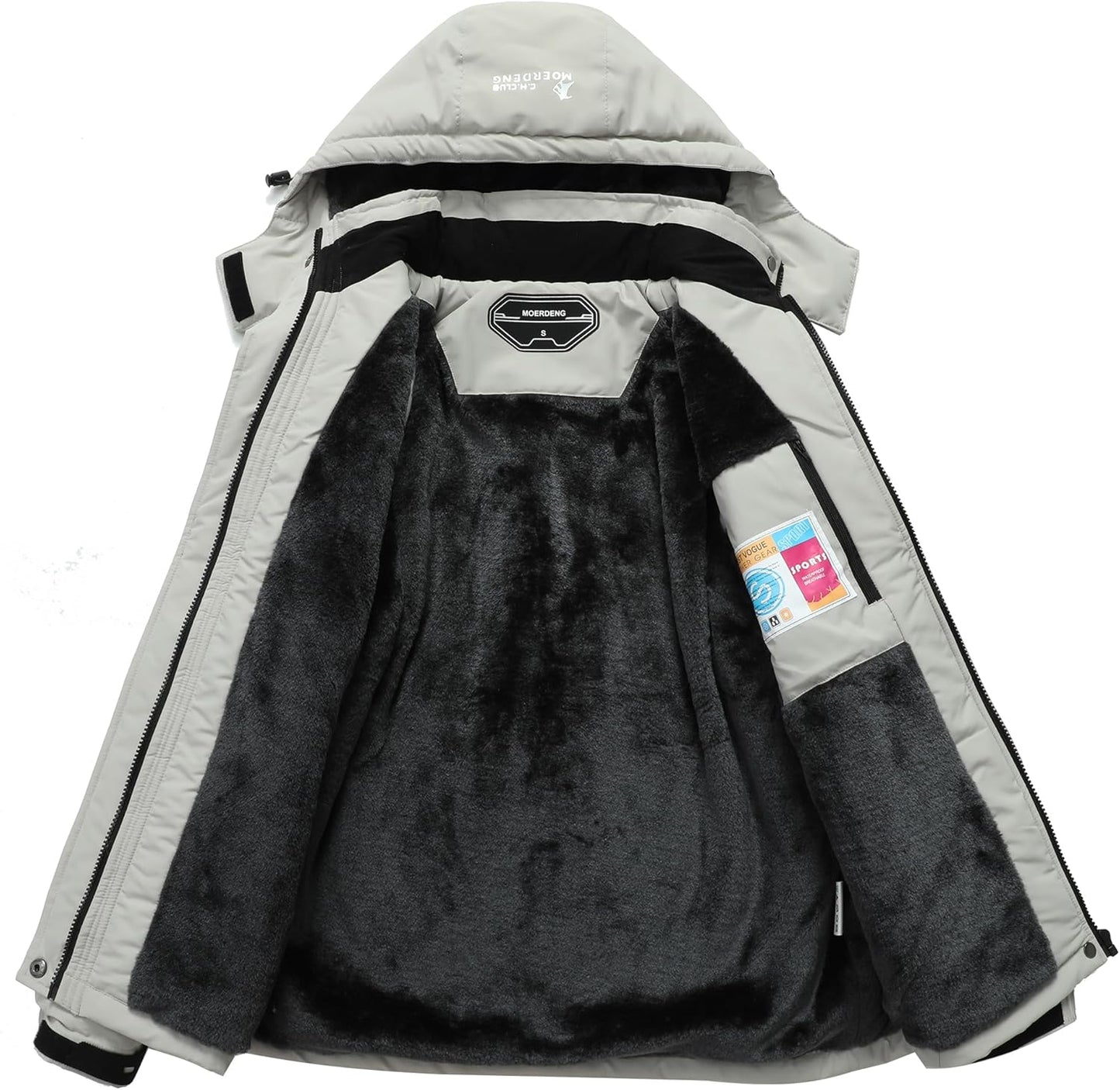 MOERDENG Women's Waterproof Ski Jacket Warm Winter Snow Coat Mountain Windbreaker Hooded Raincoat Jacket