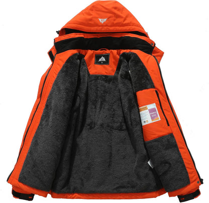 MOERDENG Women's Waterproof Ski Jacket Warm Winter Coat Outdoor Windbreaker Hiking Snowboarding Jacket