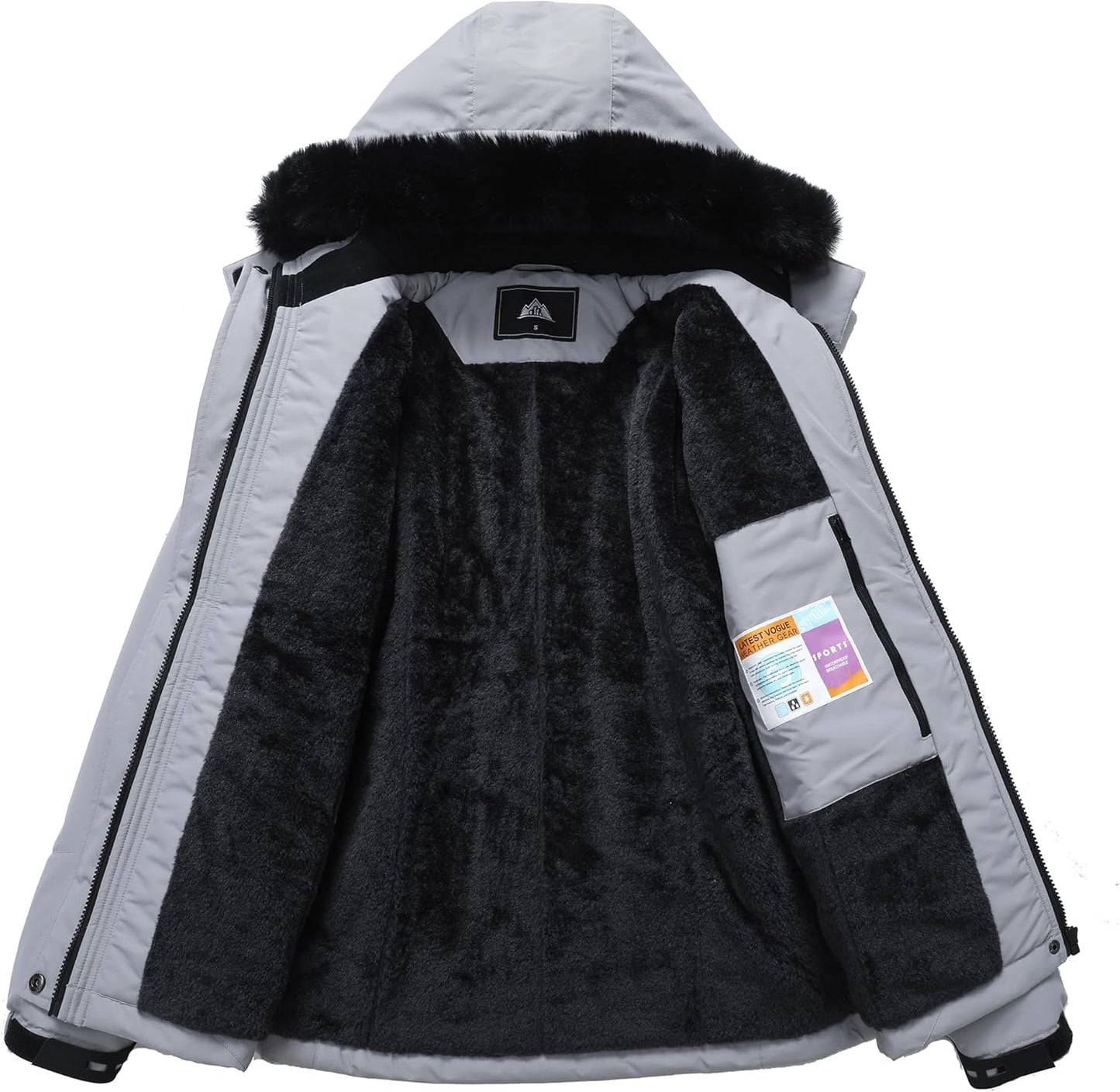 MOERDENG Women's Insulated Snow Ski Jacket Warm Winter Coat Waterproof Snowboarding Jacket Softshell Hiking Winter Jacket